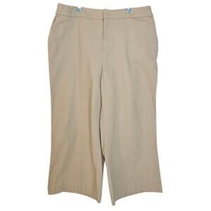 On 34th Safari Tan High Rise Wide Leg Khaki Chino Classic Pants